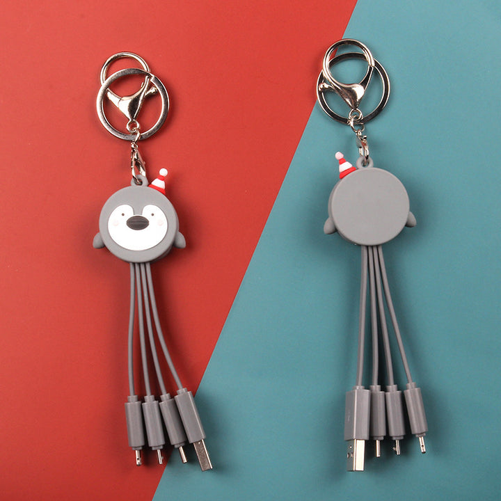 Creative Cartoon Multi Function Portable Christmas Data Cable by 253444