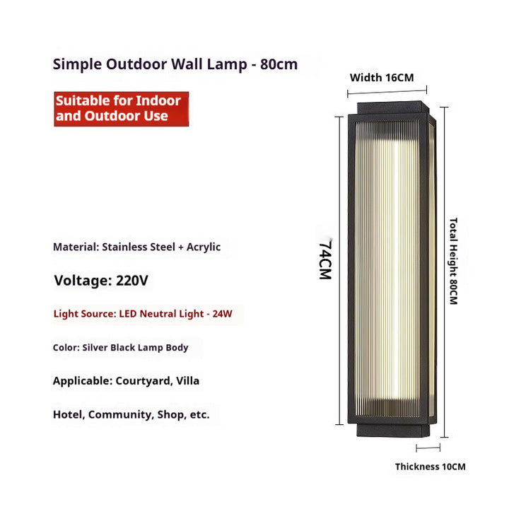 Outdoor Wall Lamp Waterproof Stainless Steel