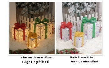 Led Christmas Gift Box Three-piece Set Lighting Chain Scene Layout Decorative Lights by 253444