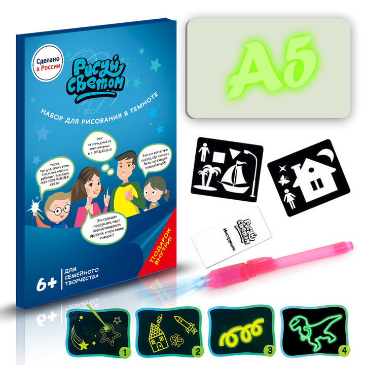 Quadro Mágico Luminoso 3D: Desenhe com Luz e Sem Bagunça! Brinquedo Educativo