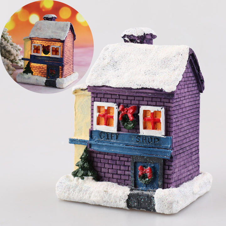 Christmas Decorations Resin Small House Micro Landscape Ornaments by 253444