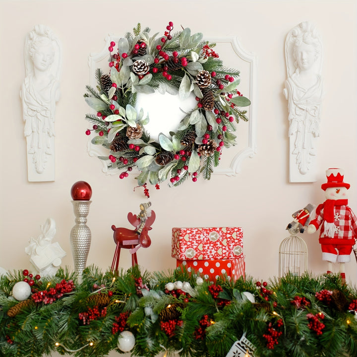 Guirlanda De Natal Clássica Para Porta Da Frente Sem Luz by Casa Perfeita