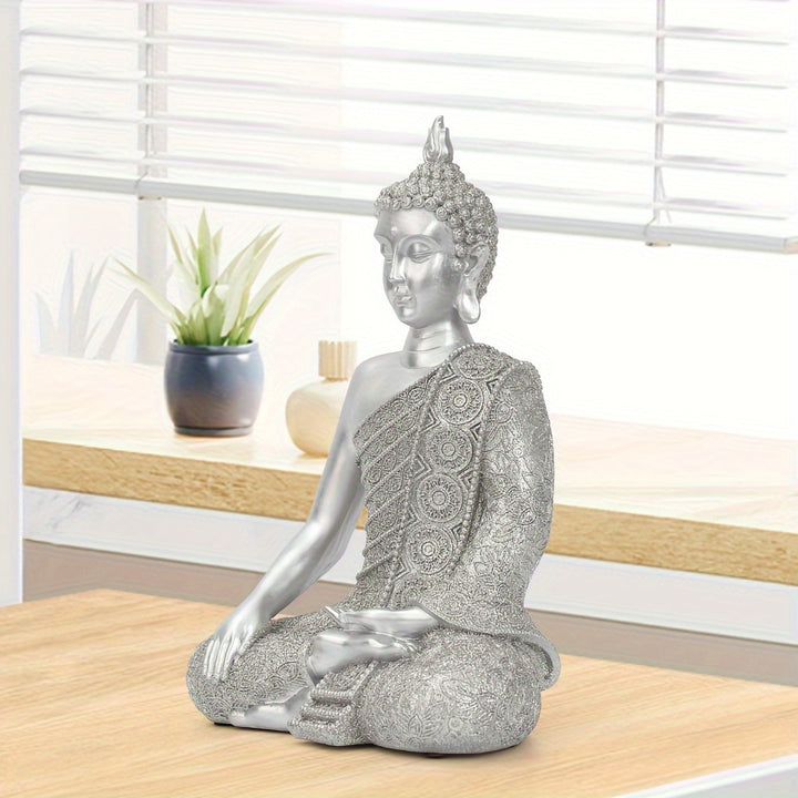 Estátua de Buda Meditante Zen Decorativa para Casa Tableto by Casa Perfeita