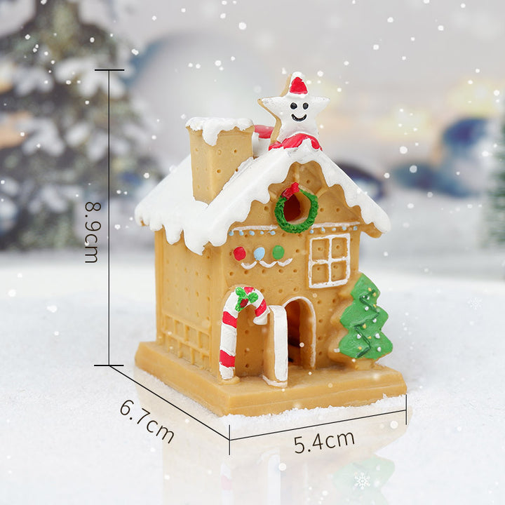 Desktop Christmas House Luminous Resin Decorations by 253444