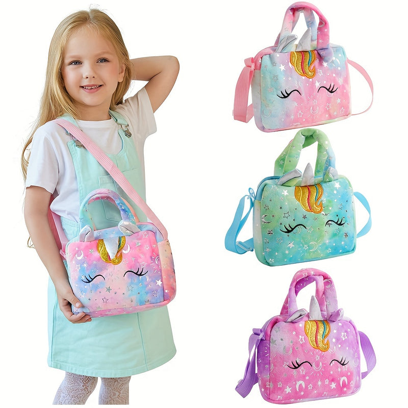 Bolsa Tiracolo Infantil Unicórnio Fofo Colorido Corduroy