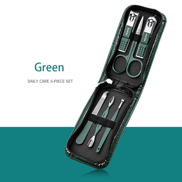 Kit Profissional de Cuidados com as Unhas – 7/10/12/18 Peças em Aço Inoxidável com Estojo de Viagem