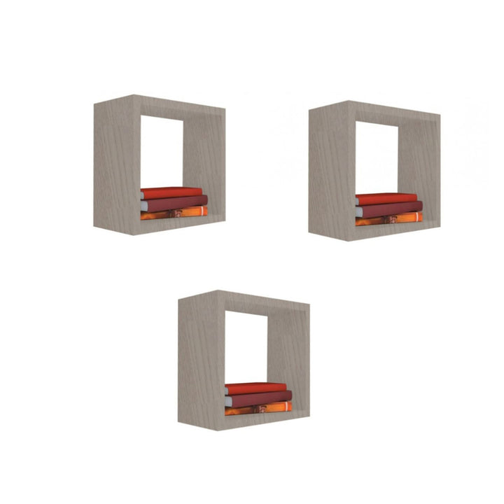 Kit 3 Nichos Decorativos MDF Reflorestado 50x50x15 cm