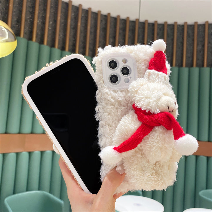 Capa de Telefone Urso Pelúcia Natal em TPU iPhone Bonita