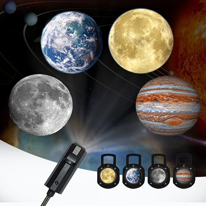 Planet Projector Lamp Earth Moon Jupiter Projector Lamp LED Lamp Bedroom Ceiling Photo Background Decorative Lamp, 360° Rotatable Directional Decorative Lamp Valentine's Day Ceiling Decoration Proposal Wedding Decoration Lam by Casa Perfeita