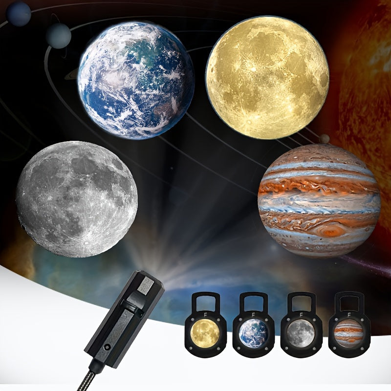 Planet Projector Lamp Earth Moon Jupiter Projector Lamp LED Lamp Bedroom Ceiling Photo Background Decorative Lamp, 360° Rotatable Directional Decorative Lamp Valentine's Day Ceiling Decoration Proposal Wedding Decoration Lam by Casa Perfeita