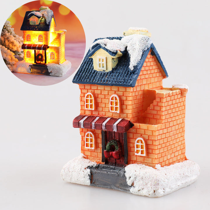 Christmas Decorations Resin Small House Micro Landscape Ornaments by 253444