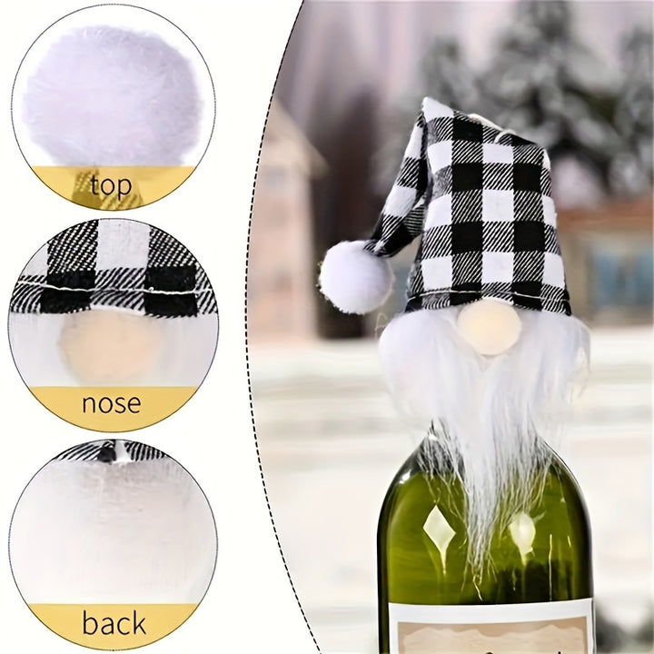 Conjunto de 6 Capas para Garrafa de Vinho Natal Gnomos