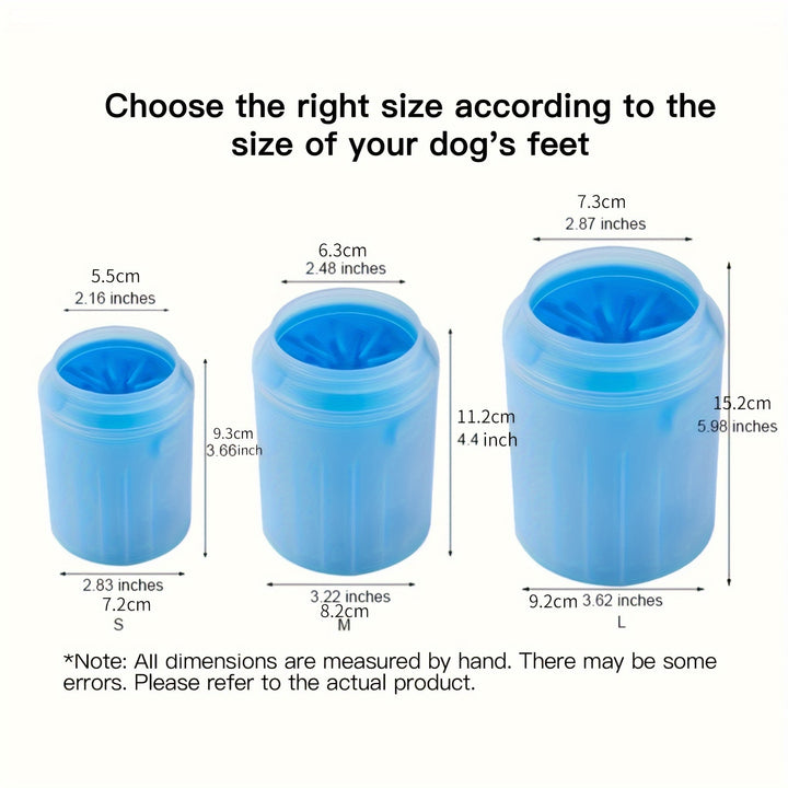 Portable Silicone Pet Paw Cleaner Cup for Dogs & Cats - Soft Bristle Brush, Non-Electric, PP Material, Blue - Ideal for Keeping Your Pet's Paws Clean Indoors, Dog Paw Cleaner by Casa Perfeita