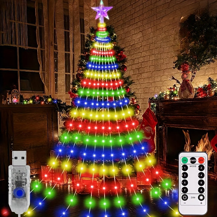Luzes LED De Fio 200 LEDs 2m 8 Modos Com Controle Natal by Casa Perfeita