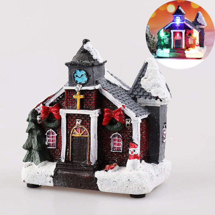 Christmas Decorations Resin Small House Micro Landscape Ornaments by 253444