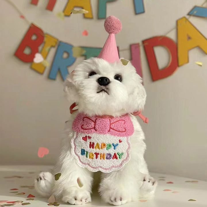 Make Your Pet's Birthday Special with this Adorable Dog Birthday Hat & Bandana Set! by Casa Perfeita