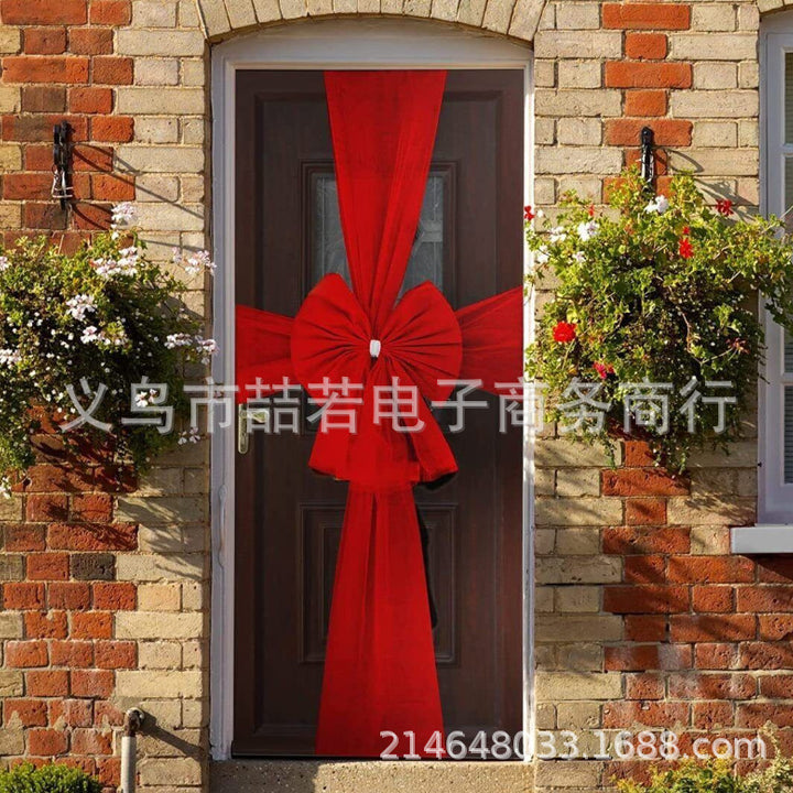 Red Christmas Special Traditional Bow Double-layer Luxury Door All-inclusive by 253444