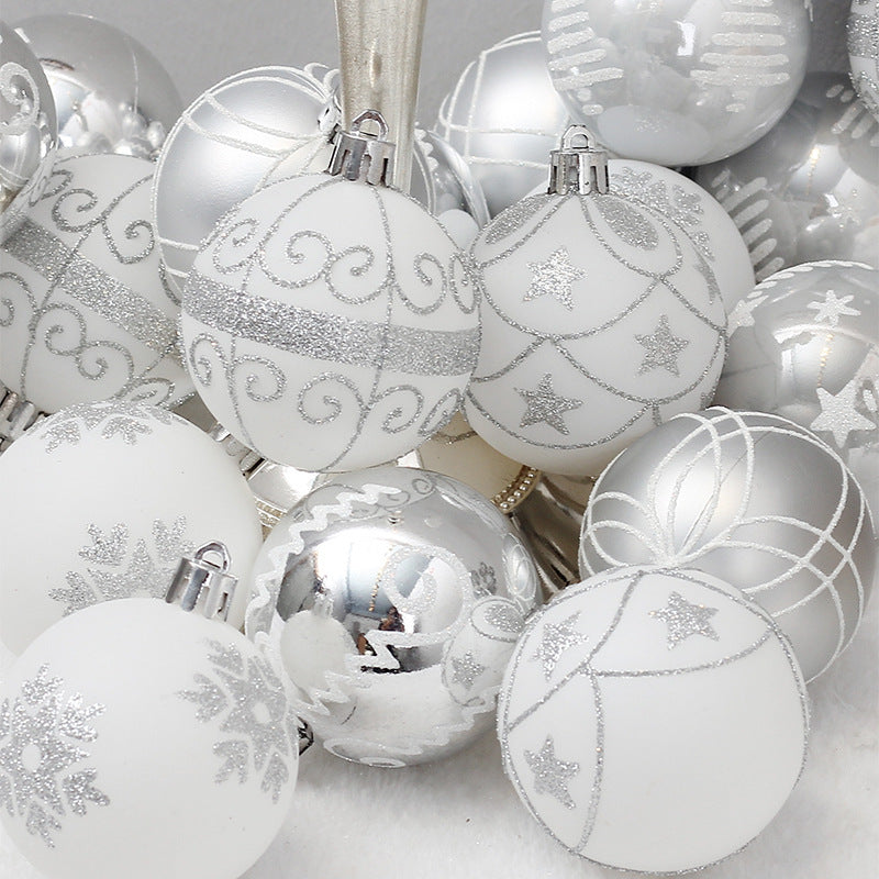 Christmas Decoration Supplies Silver Colored Drawing Ball Package by 253444