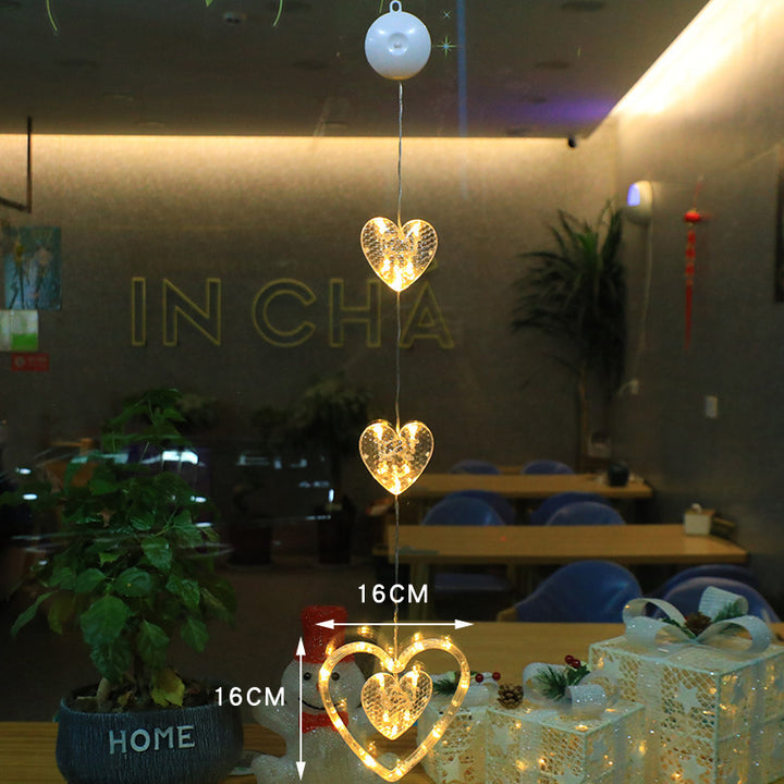 Christmas 3pcs LED Light Star Xmas Tree Hanging Sucker Lamp Window Ornaments Decoration For Home Xmas Navidad New Year Decor Christmas Decorations by 253444