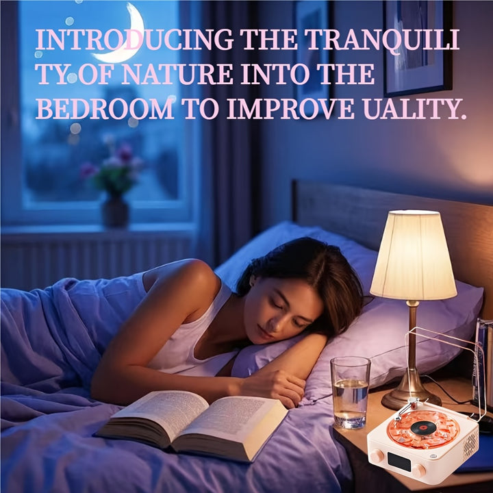 The best Christmas gift Waves Vinyl Player. Multifunctional White Noise BT Speaker With Adiustble Atmosphere Liaht RGB Lighting-audio Wireless Festival Qifts Getting Close To Nature And Adding Color To Life, Gifts From Friend by Casa Perfeita