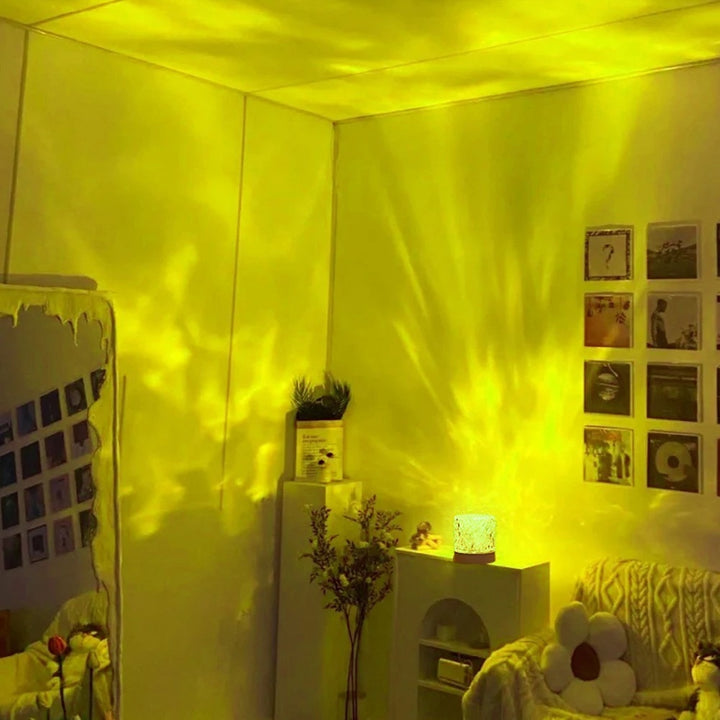 Crystal Lamp Water Ripple Projector Night Light Decoration Home Houses Bedroom Aesthetic Atmosphere Holiday Gift Sunset Lights Home Decor by 253444