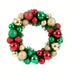 Shatterproof Christmas Wreath with Ball Ornaments - 33.02 cm Plastic Holiday Decoration for Door, Home, and Party - Red, Green, Golden Christmas and New Year Decor - Easy to Hang Festive Wreath (1Pc) by Casa Perfeita