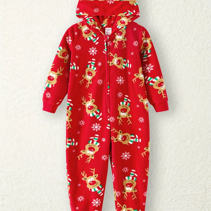 PatPat Kit Onesies Familiares Inverno Capuz 3D Veado