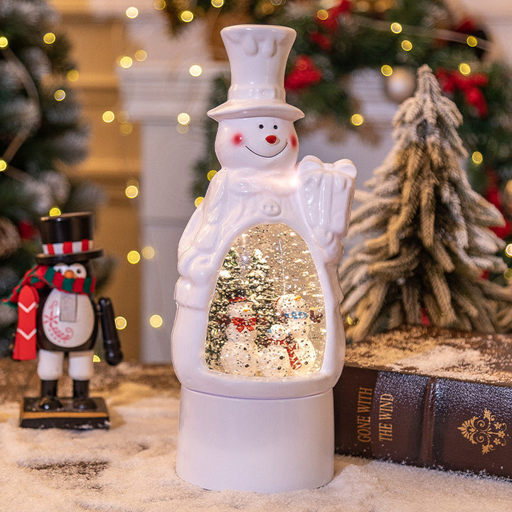 Christmas Decoration Old Man Snowman Music Box Desktop Ambience Light by 253444