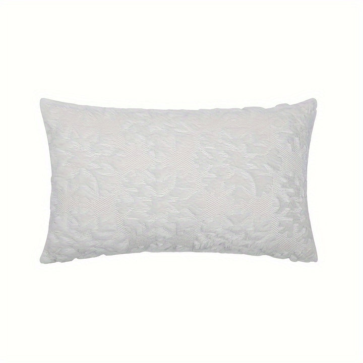 Capa Almofada Natal Bordada Floco Neve Para Sala Zíper