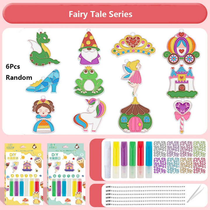 Kit Pintura de Cristal Suncatcher Miuioee Crianças Brilho