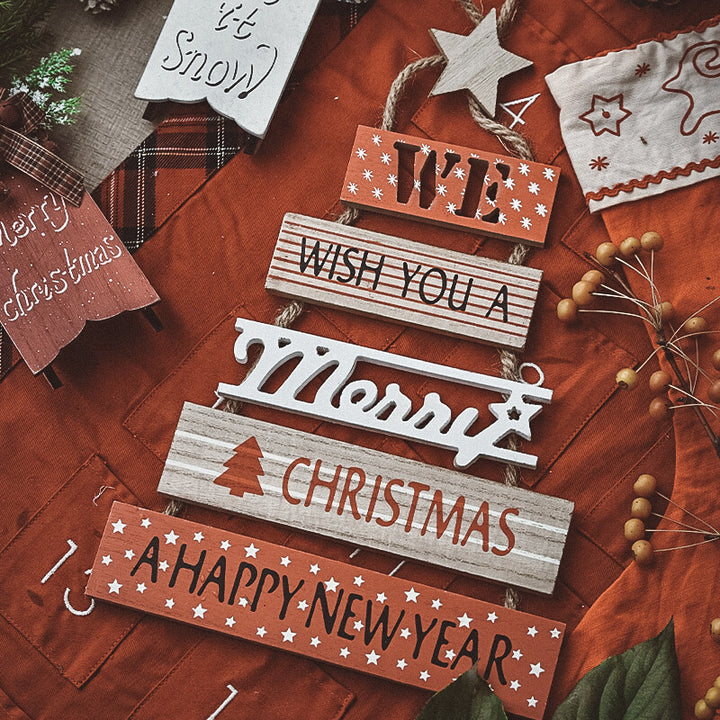 Christmas Wooden English Blessing Listing Wall Decorations by 253444