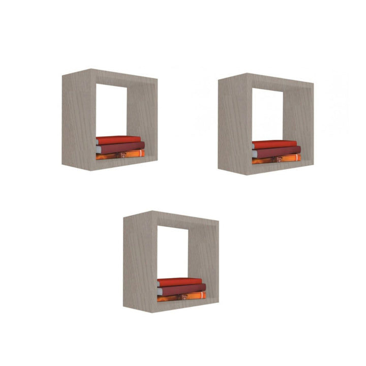 Kit 3 Nichos Decorativos MDF 40x40x20 cm Reflorestado