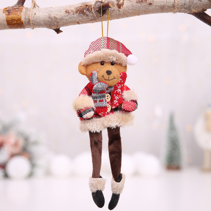 Christmas Tree Ornaments Doll Plaid Cloth Pendant by 253444