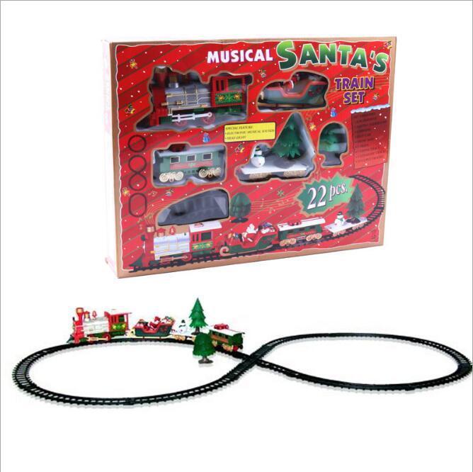 Christmas Electric Rail Car Train Toy Children's Electric Toy Railway Train Set by 253444