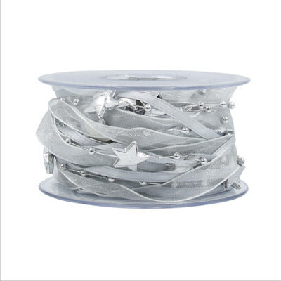 Decorations Red Five-pointed Star Ribbon Bow Christmas Pendant by 253444