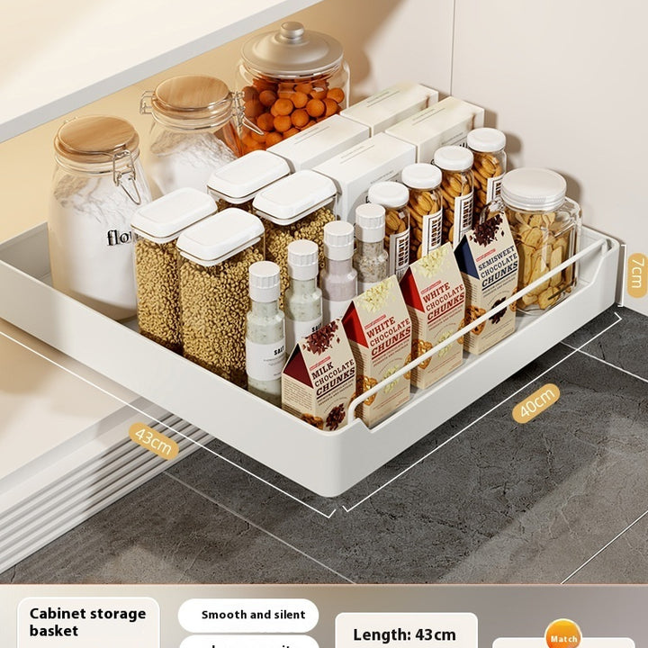 Pull-out Cookware Storage Rack Tableware Finishing Box