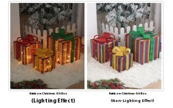 Led Christmas Gift Box Three-piece Set Lighting Chain Scene Layout Decorative Lights by 253444