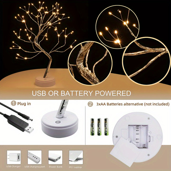 Lâmpada De Árvore 108 LEDs USB Bateria Decorativa Para Casa by Casa Perfeita