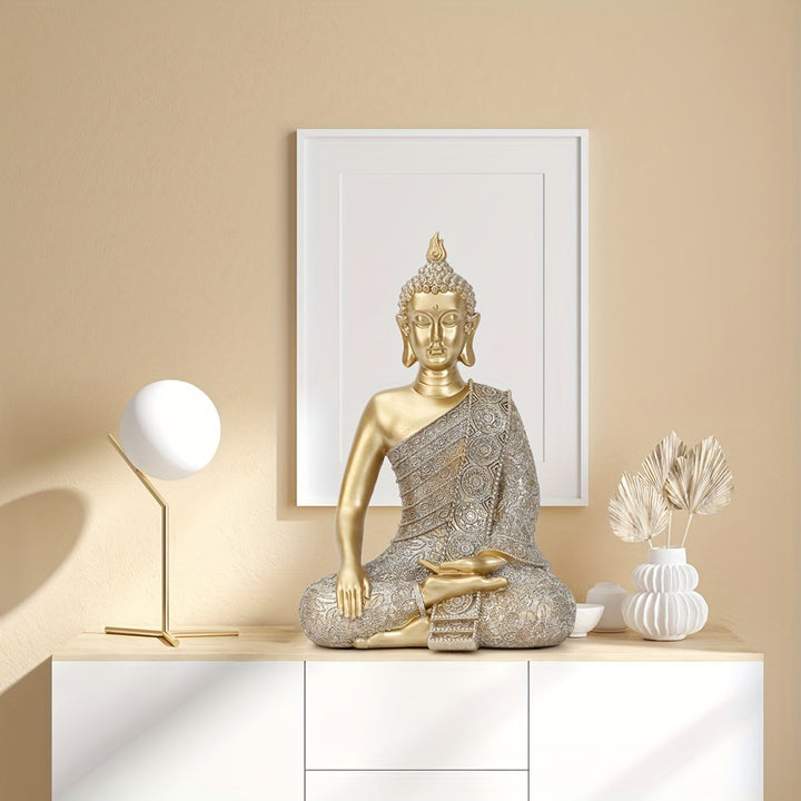 Estátua de Buda Meditante Zen Decorativa para Casa Tableto by Casa Perfeita