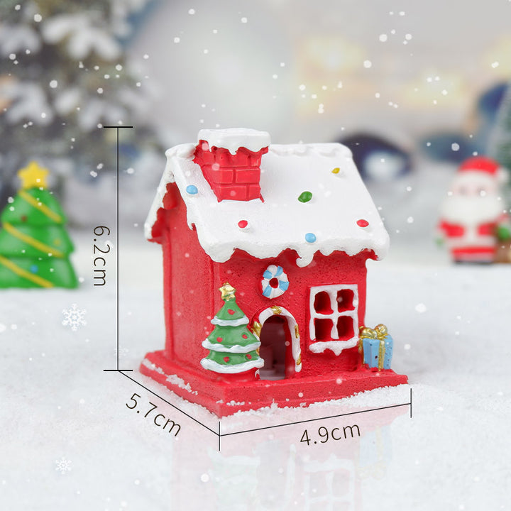 Desktop Christmas House Luminous Resin Decorations by 253444