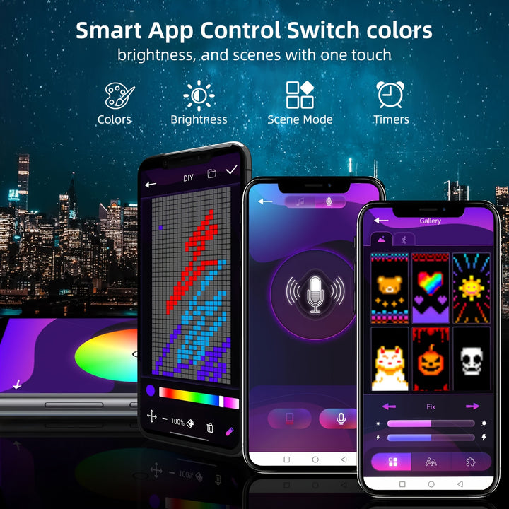 Luz De Árvore De Natal LED 400 Ritmo Musical 6 A 7Ft Festa by Casa Perfeita