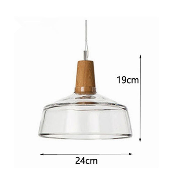 Modern Led Glass Pendant Light Fixture With Wood Vintage Rustic Hanging Lamp For Cafe Bar Restaurant Home Deco Loft Lighting by CASA PERFEITA