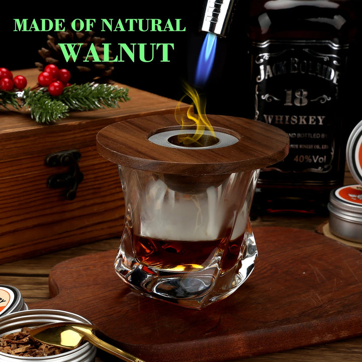 Kit Coquetel Top Vidro Chips Madeira Elegante Para Amantes