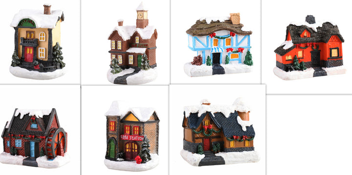 Christmas Small House Micro Landscape Resin Decorations by 253444