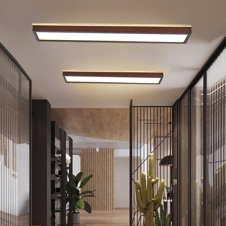 Solid Wood Balcony Long Ceiling Lamp