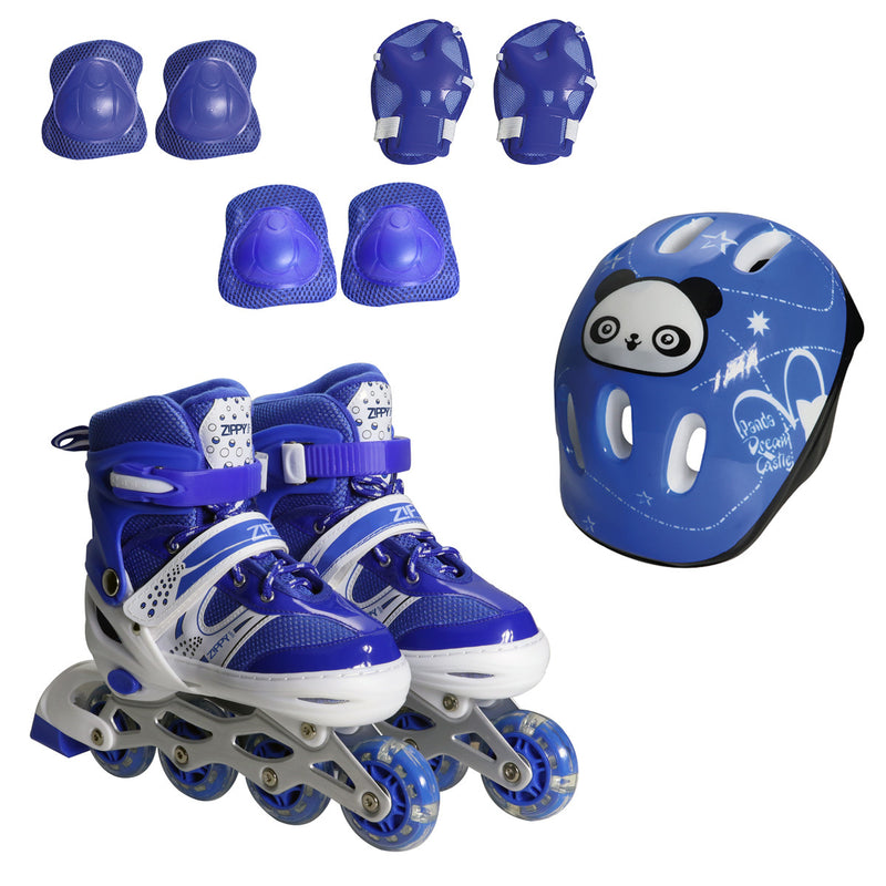 Kit Patins Chassis Azul Completo Com Proteções 9 Peças Zippy Toys Casa Perfetta