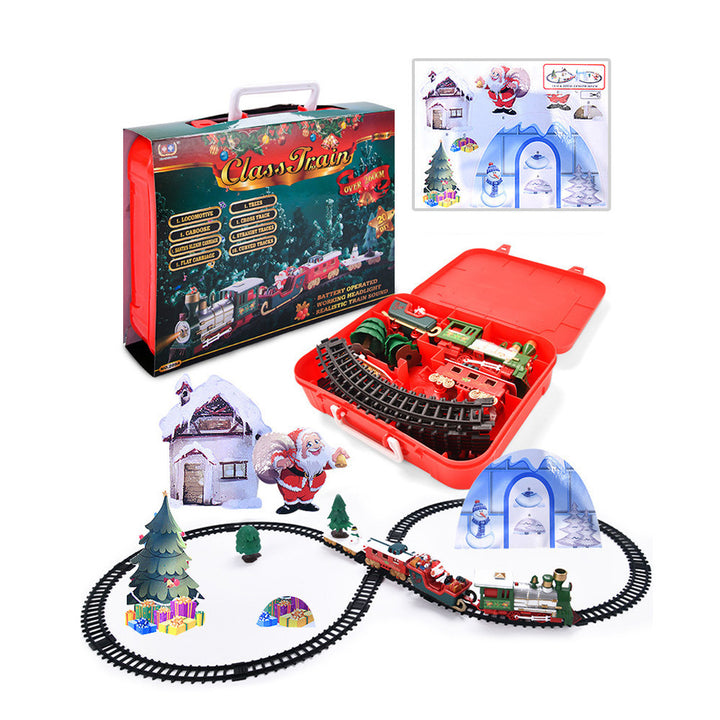 Toy Train Set with Lights and Sounds Christmas Train Set Railway Tracks Battery Operated Toys by 253444