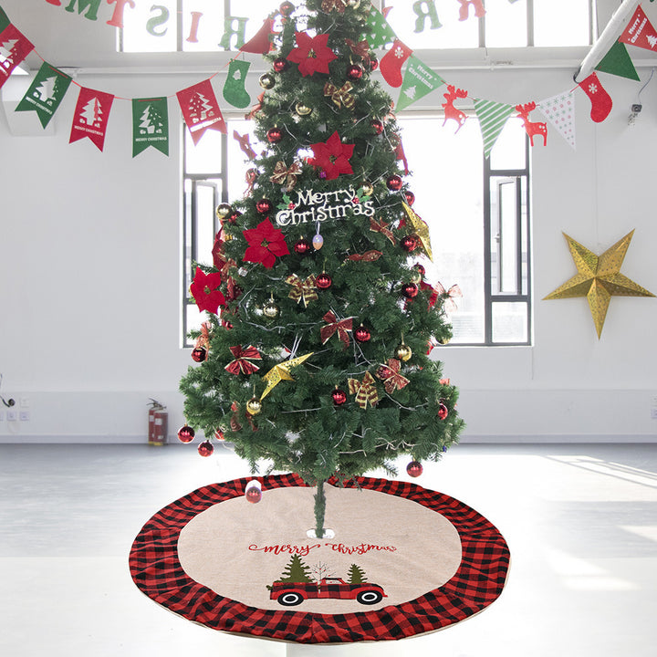 Linen Tree Skirt Car Christmas Tree 120CM Christmas Decoration Tree by 253444