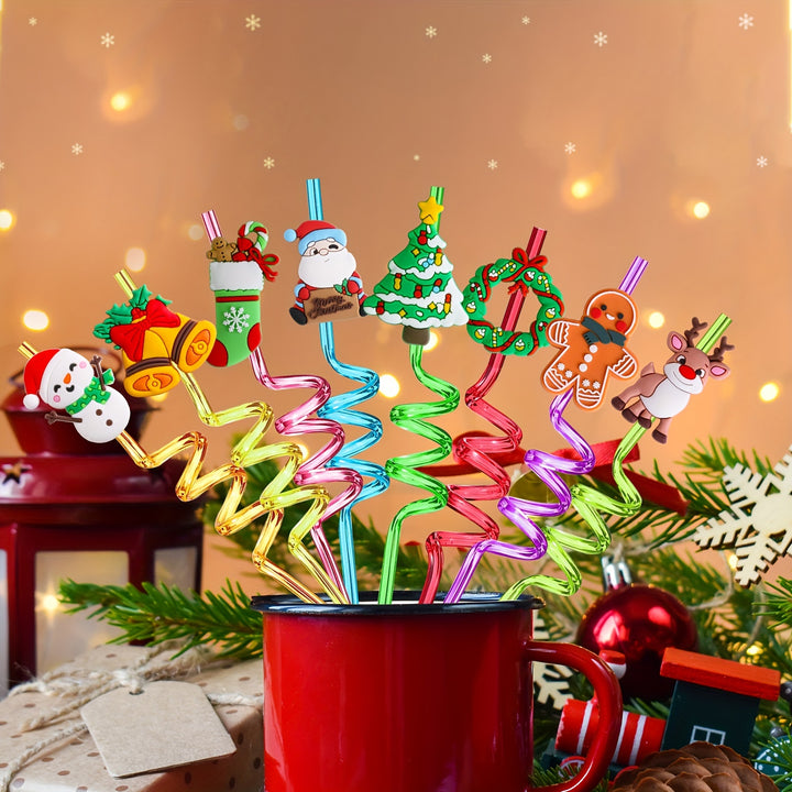 Canudos De Natal Reutilizáveis Com Escovas 24 16 8 Festas