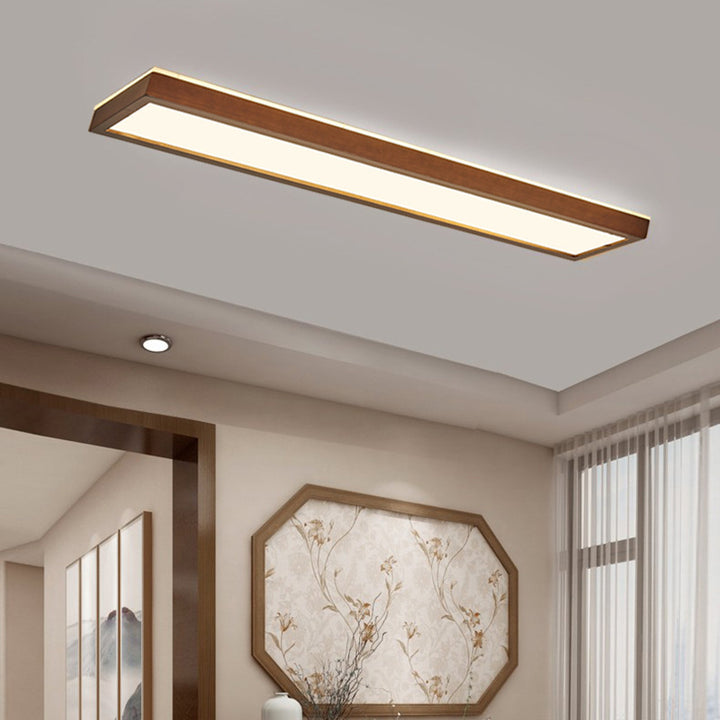 Solid Wood Balcony Long Ceiling Lamp